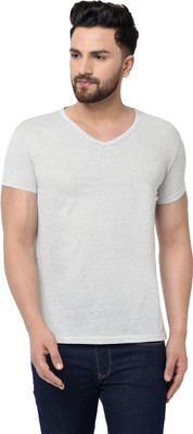 JB Jangoboy Solid Men V Neck Blue T-Shirt