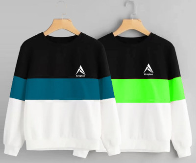 Kroptee Full Sleeve Color Block Men Sweatshirt