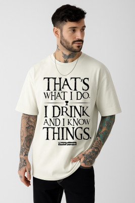 JoyandHappiness Graphic Print Men Round Neck White T-Shirt