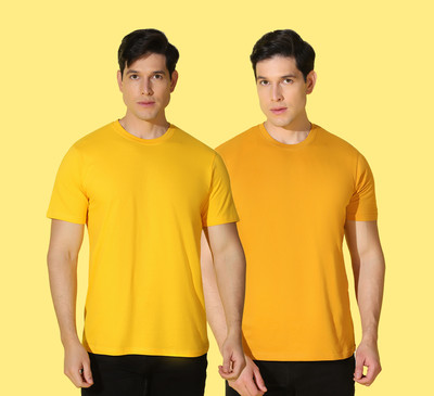 WOOSTRO Solid Men Round Neck Multicolor T-Shirt