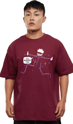 BELTLY Printed Men Polo Neck Red T-Shirt