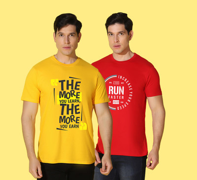 WOOSTRO Typography, Solid Men Round Neck Multicolor T-Shirt