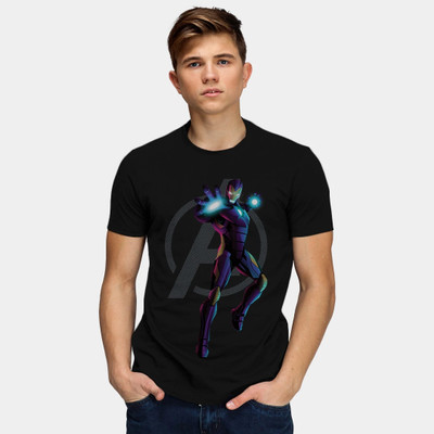 MARVEL By Metronaut Graphic Print Men Round Neck Black T-Shirt