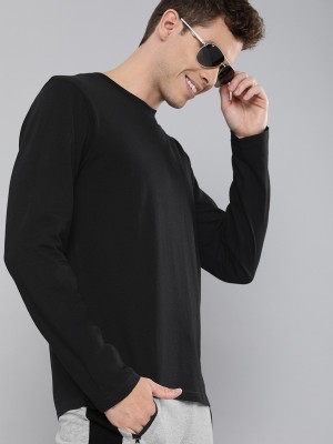 PP TRENDS Solid Men Round Neck Black T-Shirt