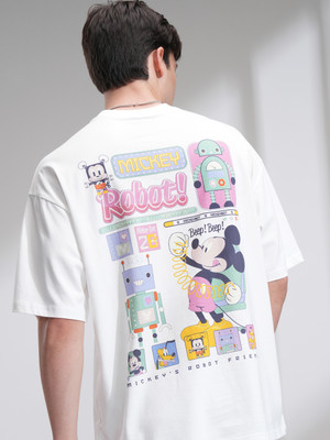 HIGHLANDER Printed Men Round Neck White T-Shirt