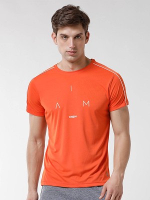 WROGN Typography Men Round Neck Orange T-Shirt