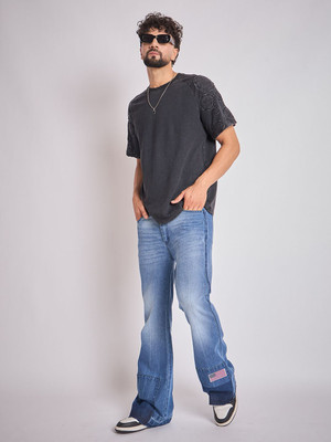 FUGAZEE Solid Men Round Neck Grey T-Shirt