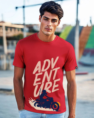 BEWAKOOF Printed Men Round Neck Red T-Shirt