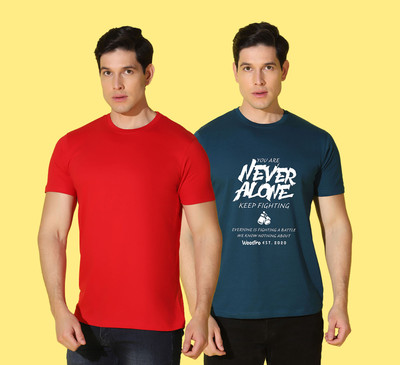 WOOSTRO Typography Men Round Neck Multicolor T-Shirt