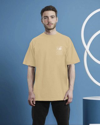 Moda Rapido Printed Men Round Neck Beige T-Shirt