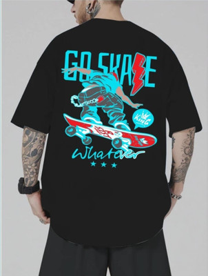 ALNIK Graphic Print Men Round Neck Black T-Shirt