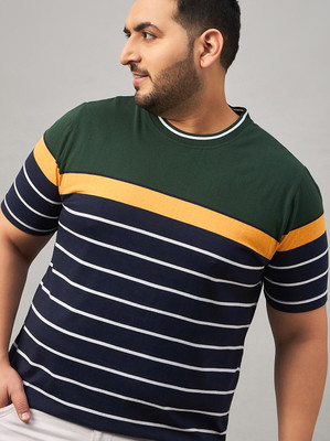 Austivo Striped Men Round Neck Multicolor T-Shirt