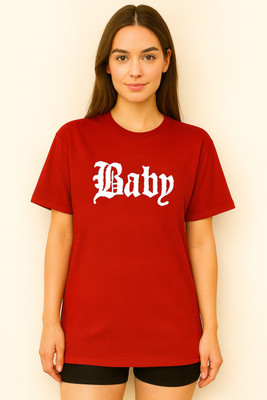 RAJARANCHO Printed Women Round Neck Red T-Shirt
