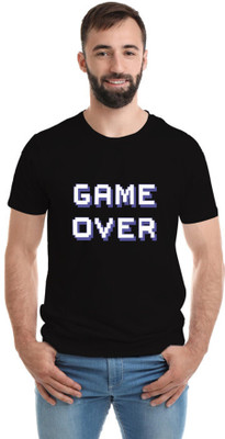 SmarTee Street Typography Men Round Neck Black T-Shirt