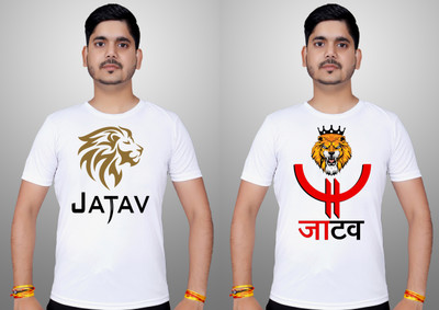 geetaffashion Graphic Print Men Round Neck White T-Shirt