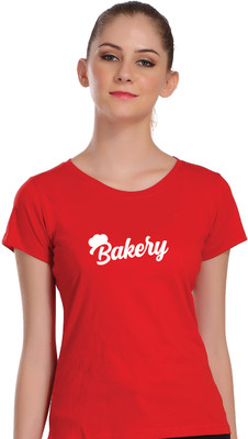 APEX Printed Women Round Neck Red T-Shirt