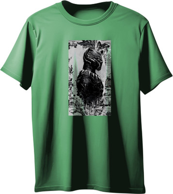 VIRAJ VINTAGE Printed Men Round Neck Green T-Shirt