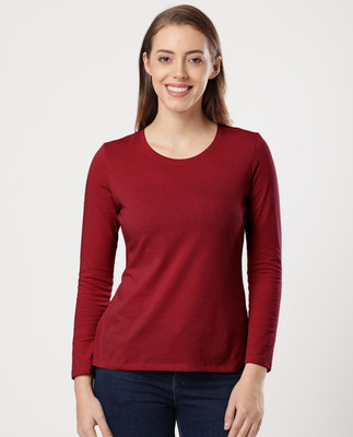 JOCKEY Solid Women Round Neck Red T-Shirt