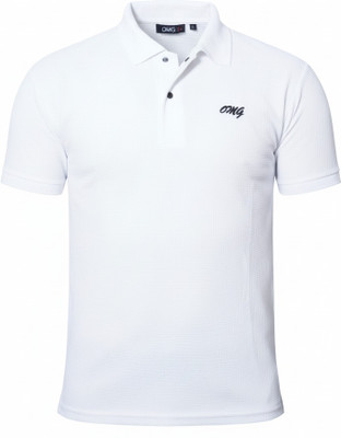JIVI SHINE Solid Men Polo Neck White T-Shirt