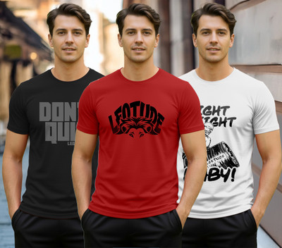 Leotude Graphic Print Men Round Neck Multicolor T-Shirt