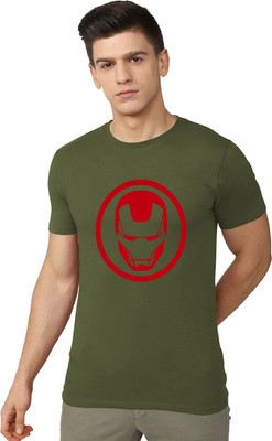 RULEDBYSUN Superhero Men Round Neck Green T-Shirt