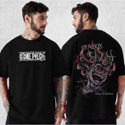 LYNX CLUB Graphic Print Men Round Neck Black T-Shirt