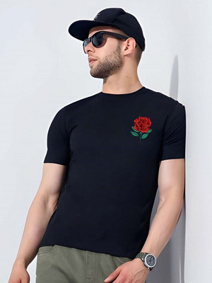 SZN Graphic Print Men Round Neck Black T-Shirt