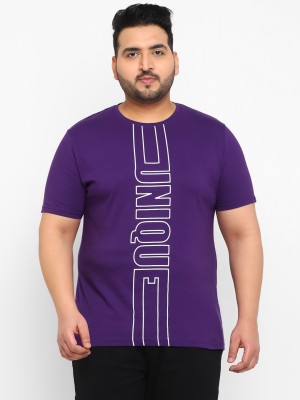 Urbano Plus Graphic Print Men Round Neck Purple T-Shirt