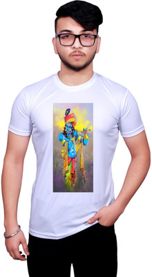 KRYONIX Printed Men Crew Neck White T-Shirt