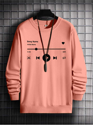 hkCreation Graphic Print Men Round Neck Orange T-Shirt