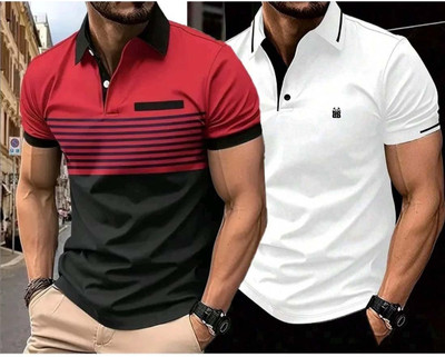 Bliss Bell Solid Men Polo Neck Multicolor T-Shirt