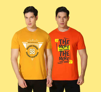 WOOSTRO Typography Men Round Neck Multicolor T-Shirt