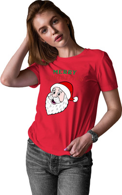 Buy That Trendz Printed Women Round Neck Red T-Shirt