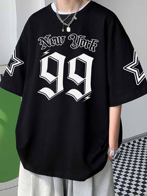 Cool Plus Printed Men Round Neck Black T-Shirt