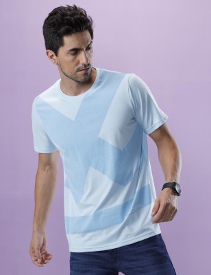 WROGN Printed Men Round Neck Light Blue T-Shirt