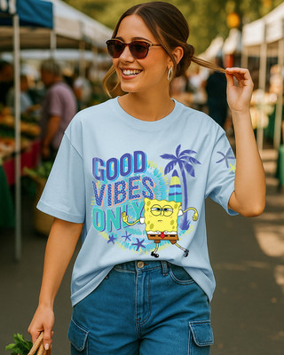 BEWAKOOF Graphic Print Women Round Neck Blue T-Shirt