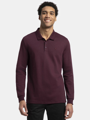 JOCKEY Solid Men Polo Neck Maroon T-Shirt