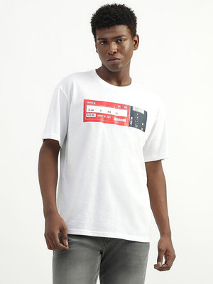 United Colors of Benetton Printed Men Round Neck White T-Shirt