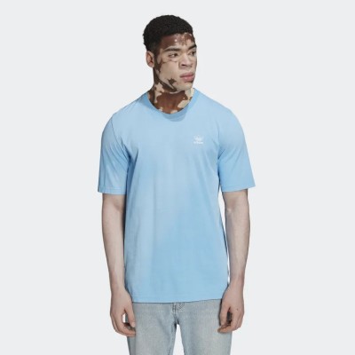 ADIDAS ORIGINALS Solid Men Round Neck Blue T-Shirt