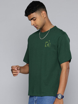 R.Code by The Roadster Life Co. Solid Men Round Neck Grey, Green, Navy Blue T-Shirt