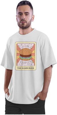Trendy Samples Printed Men Round Neck White T-Shirt