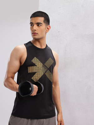 HRX by Hrithik Roshan Graphic Print Men Round Neck Black T-Shirt