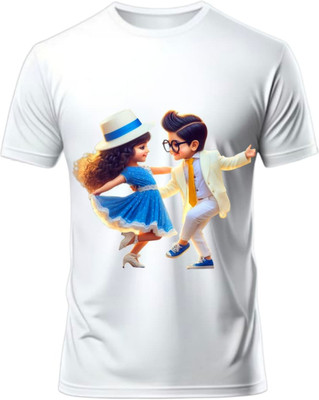 Yugavarshan Graphic Print Men Round Neck Yellow, Blue T-Shirt