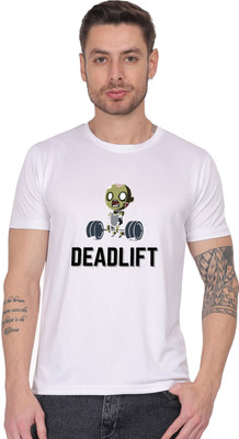 AZAADGARMENT Self Design Men Round Neck White T-Shirt