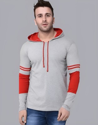 LEMMIK Colorblock Men Hooded Neck Black T-Shirt