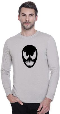ManGOD Printed, Self Design Men Round Neck Grey T-Shirt