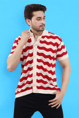 LWALS Striped Men Polo Neck Multicolor T-Shirt