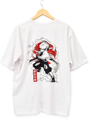 KALOTH Printed Men Round Neck White T-Shirt