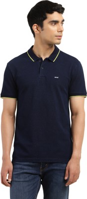 LEVI'S Solid Men Polo Neck Blue T-Shirt