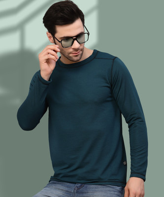 METRONAUT Self Design Men Round Neck Green T-Shirt